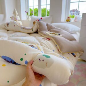 Manta de Algodão Lavado Dupla Camada para Todas as Estações