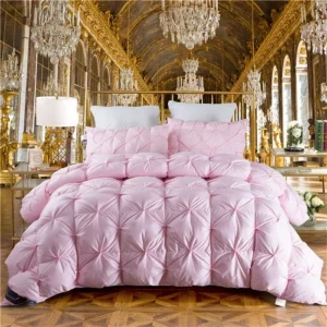 Edredom Acolchoado de Penas de Ganso - Conforto e Estilo para seu Quarto - 200x230cm 5000g, ROSA