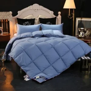 Edredom de Penas de Ganso 100% - Conforto para Outono e Inverno - 200x230cm 5000g, Azul