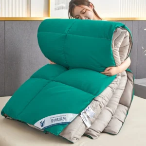 Edredom Acolchoado Verde e Cinza para Outono e Inverno - 150x200cm