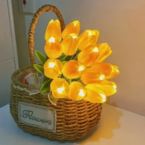 Tulipas LED Artificiais com Luz - 5 Peças para Decoração