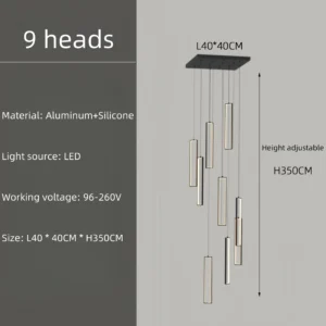 Lustre Moderno de Alumínio para Teto - Decoração Loft e Duplex