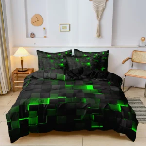 Conjunto de Cama Luxuoso com Estampa Geométrica - 3 Peças