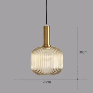 Luminária Pendente Vintage de Vidro Colorido para Sala e Jantar - Tipo B Ouro