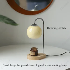 Lâmpada de Mesa Regulável LED Sem Fumaça em Madeira Maciça - Interruptor Regulável-1, Plugue Europa