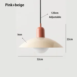 Lustre Pendente Art Deco Moderno para Sala de Jantar e Estudo - pink and beige