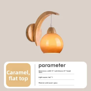 Luminária de Parede Japonesa de Madeira com Flor de Acrílico - Quarto Infantil - Modelo H