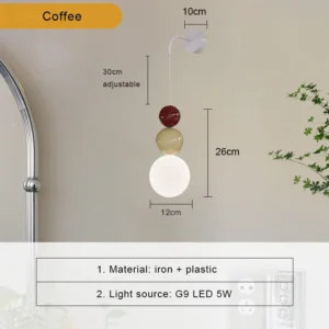 Lâmpada de Parede Moderna LED Estilo Nórdico para Decoração