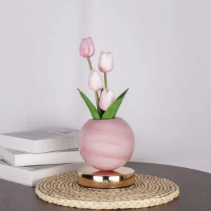 Luz Noturna LED Tulipa Decorativa Recarregável USB para Quarto - Tulipas Rosas