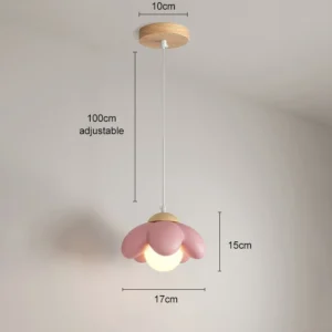 Luminária Pendente Moderna em Flor Creme para Decoração de Ambientes