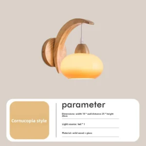 Luminária de Parede Japonesa de Madeira com Flor de Acrílico - Quarto Infantil - Modelo E