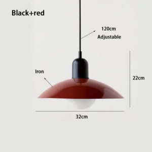 Lustre Pendente Art Deco Moderno para Sala de Jantar e Estudo - black and red