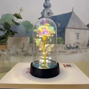 Rosa LED Decorativa - Luz Noturna Realista para Decoração e Presentes - Luz Dourada Quente