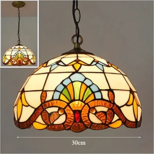 Lustre Tiffany Nórdico de Vidro para Cozinha e Sala de Jantar E27 - Luz Quente