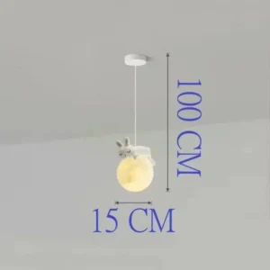 Lustre Pendente Moderno Lua LED para Quarto e Sala de Estar - coelho