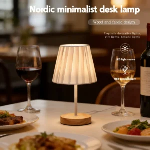 Candeeiro de Mesa Vintage com Abajur de Tecido - Decoração Moderna