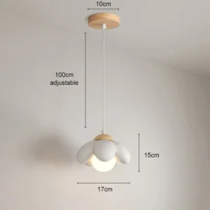 Luminária Pendente Moderna em Flor Creme para Decoração de Ambientes