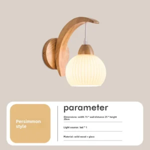 Luminária de Parede Japonesa de Madeira com Flor de Acrílico - Quarto Infantil - Modelo F