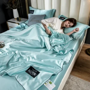 Edredom de Seda Natural com Travesseiros - Conforto e Luxo para Seu Quarto