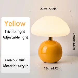 Candeeiro de Mesa Cogumelo USB - Luz Noturna Decorativa