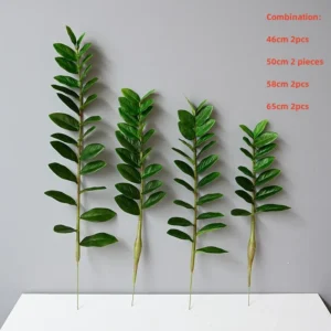 Ramo Grande Artificial de Folhas Falsas para Decoração de Casa e Jardim - 65cm - Conjunto combinado