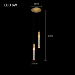 Luminária Pendente Moderna de Cristal para Sala, Jantar e Quarto