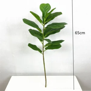 Ramo de Árvore Artificial Ficus Tropical para Decoração de Ambientes - 65cm