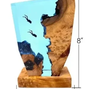 Lâmpada de Resina com Tema Marinho - Luz Noturna USB Criativa - 20X12,5 cm