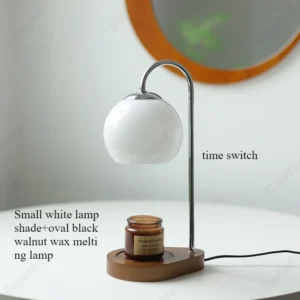 Lâmpada de Mesa Regulável LED Sem Fumaça em Madeira Maciça - Interruptor de Tempo-5, Plugue Europa