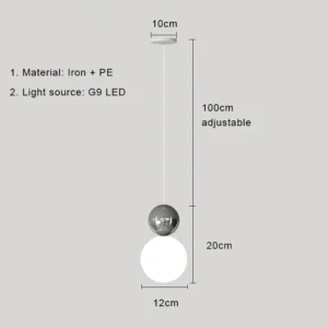 Luminária Pendente Moderna LED para Decoração de Interiores