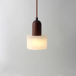 Lustre de Mármore Retro para Quarto e Sala - Iluminação Luxuosa - Marrom