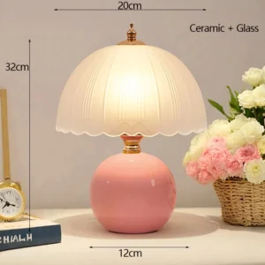 Abajur Moderno de Cerâmica com Capa de Vidro para Quarto Infantil
