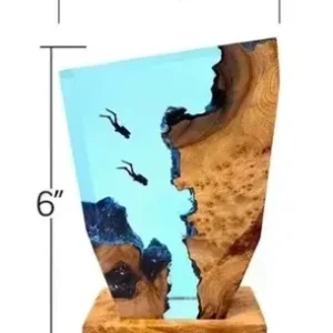 Lâmpada de Resina com Tema Marinho - Luz Noturna USB Criativa - 15X10 cm