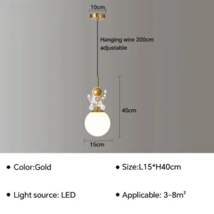 Lustre Pendente Astronauta com Luz LED para Quarto Infantil