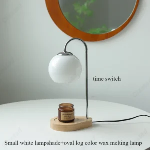 Lâmpada de Mesa Regulável LED Sem Fumaça em Madeira Maciça - Interruptor de Tempo-4, Plugue Austrália