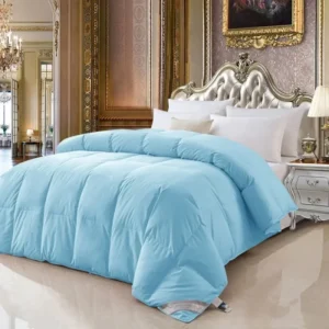 Colcha de Algodão Acolchoada com Penas de Ganso - Inverno - 220x240cm 3.5kg, Céu Azul
