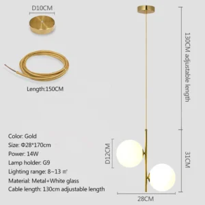 Luminária Pendente Moderna em Vidro para Decoração de Ambientes