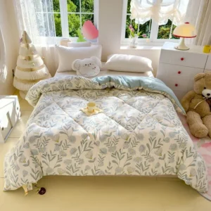 Manta de Algodão Lavado Dupla Camada para Todas as Estações - Colcha de outono e inverno de 200 * 230 cm cerca de -6 libras, Carrilhão de vento verde [qualidade inspecionada e lavável]