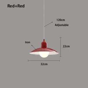 Lustre Pendente Art Deco Moderno para Sala de Jantar e Estudo - red and red