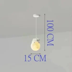 Lustre Pendente Moderno Lua LED para Quarto e Sala de Estar - urso polar