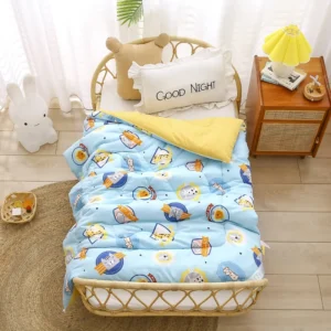 Colcha Infantil Lavável de Algodão para Todas as Estações - Colcha de Verão 120x150cm 15kg, Medalha Animal Azul