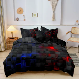 Conjunto de Cama Luxuoso com Estampa Geométrica - 3 Peças