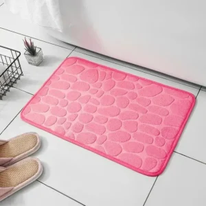 Tapete Antiderrapante de Microfibra para Banheiro e Sala - Conforto e Estilo - vermelho rosa