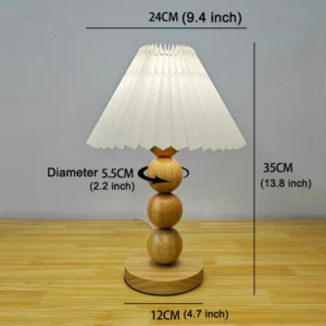 Candeeiro de Mesa de Madeira Maciça Nórdico Vintage para Decoração