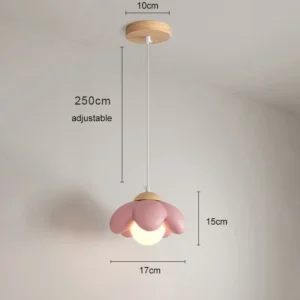 Luminária Pendente Moderna em Flor Creme para Decoração de Ambientes