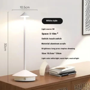 Luminária de Mesa Recarregável com LED Touch - Abajur Moderno para Decoração