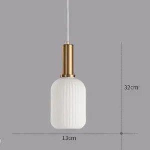 Luminária Pendente Vintage de Vidro Colorido para Sala e Jantar - Suporte Dourado Branco