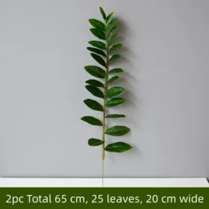 Ramo Grande Artificial de Folhas Falsas para Decoração de Casa e Jardim - 65cm - 65cm