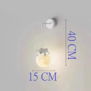 Lustre Pendente Moderno Lua LED para Quarto e Sala de Estar - urso polar-1052