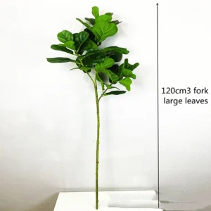 Ramo de Árvore Artificial Ficus Tropical para Decoração de Ambientes - 120cm3 fork large le